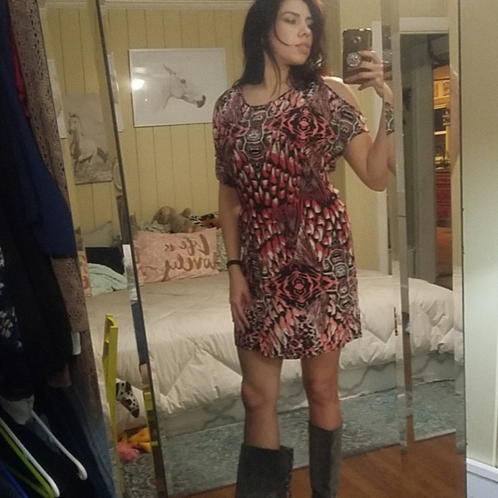 Cold shoulder mini dress